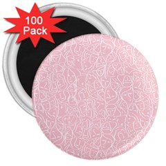 Elios Shirt Faces In White Outlines On Pale Pink Cmbyn 3  Magnets (100 Pack) by PodArtist