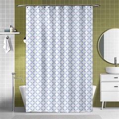 Alice Blue Quatrefoil In An English Country Garden Shower Curtain 48  X 72  (small)  by PodArtist