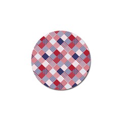 Usa Americana Diagonal Red White & Blue Quilt Golf Ball Marker (10 Pack) by PodArtist