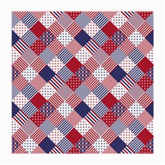 Usa Americana Diagonal Red White & Blue Quilt Medium Glasses Cloth by PodArtist