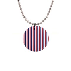 Usa Flag Red White And Flag Blue Wide Stripes Button Necklaces by PodArtist