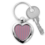 USA Flag Red and Flag Blue Narrow Thin Stripes  Key Chains (Heart)  Front