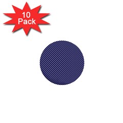 Usa Flag White Stars On Flag Blue 1  Mini Buttons (10 Pack)  by PodArtist