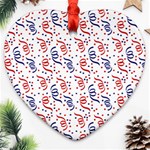 Red White and Blue USA/UK/France Colored Party Streamers Ornament (Heart) Front