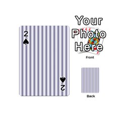 Mattress Ticking Wide Striped Pattern In Usa Flag Blue And White Playing Cards 54 (mini)  by PodArtist