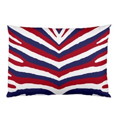 Us United States Red White And Blue American Zebra Strip Pillow Case by PodArtist