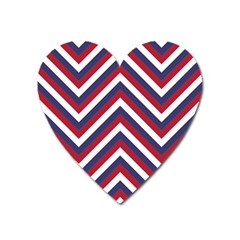 United States Red White And Blue American Jumbo Chevron Stripes Heart Magnet by PodArtist