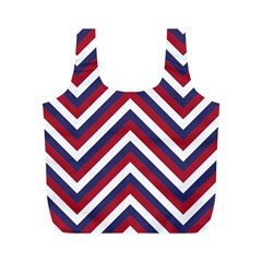 United States Red White And Blue American Jumbo Chevron Stripes Full Print Recycle Bags (m)  by PodArtist