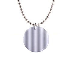 Mattress Ticking Narrow Striped Pattern In Usa Flag Blue And White Button Necklaces by PodArtist