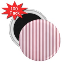 Mattress Ticking Narrow Striped Usa Flag Red And White 2 25  Magnets (100 Pack)  by PodArtist