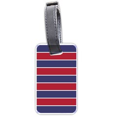 Large Red White And Blue Usa Memorial Day Holiday Horizontal Cabana Stripes Luggage Tags (one Side)  by PodArtist