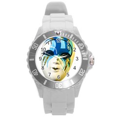 Porcelain Mask Minature Mask Round Plastic Sport Watch (l) by Sapixe