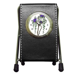 Image Cropped Tree With Flowers Tree Pen Holder Desk Clocks by Sapixe