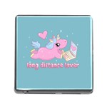 Long distance lover - Cute Unicorn Memory Card Reader (Square) Front