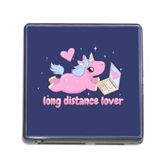 Long Distance Lover - Cute Unicorn Memory Card Reader (square) by Valentinaart