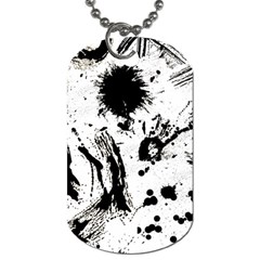 Pattern Color Painting Dab Black Dog Tag (one Side) by Sapixe