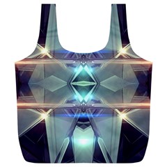 Abstract Glow Kaleidoscopic Light Full Print Recycle Bags (l) 