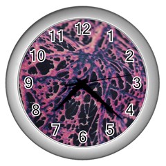 Fabric Textile Texture Macro Photo Wall Clocks (silver)  by Sapixe