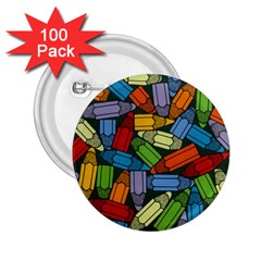 Colored Pencils Pens Paint Color 2 25  Buttons (100 Pack)  by Sapixe