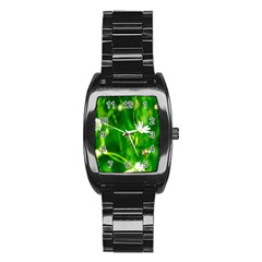 Inside The Grass Stainless Steel Barrel Watch by FunnyCow