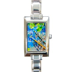 Artist Palette And Brushes Rectangle Italian Charm Watch by FunnyCow