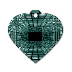 Abstract Perspective Background Dog Tag Heart (two Sides) by Nexatart