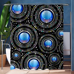 Background Abstract Glossy Blue Shower Curtain 60  X 72  (medium)  by Nexatart