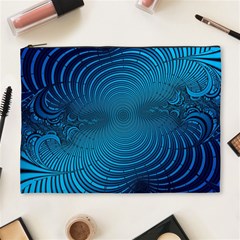 Blue Background Brush Particles Wave Cosmetic Bag (xl) by Nexatart