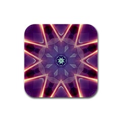 Abstract Glow Kaleidoscopic Light Rubber Square Coaster (4 Pack)  by Nexatart