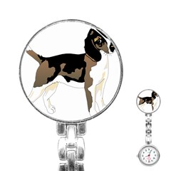 Black White Dog Beagle Pet Animal Stainless Steel Nurses Watch