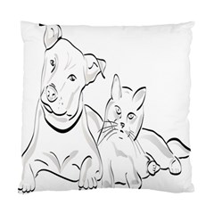 Dog Cat Pet Silhouette Animal Standard Cushion Case (two Sides) by Sapixe