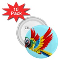 Parrot Animal Bird Wild Zoo Fauna 1 75  Buttons (10 Pack) by Sapixe