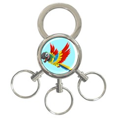 Parrot Animal Bird Wild Zoo Fauna 3-ring Key Chains by Sapixe