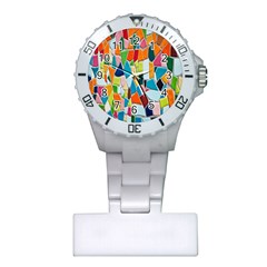 Mosaic Tiles Pattern Texture Plastic Nurses Watch by Nexatart