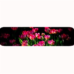 Pink Tulips Dark Background Large Bar Mats by FunnyCow