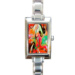 Catch The Waves Smoky Red Orange Haze  Rectangle Italian Charm Watch by flipstylezfashionsLLC