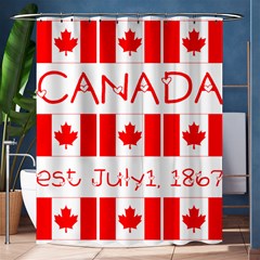 Canada Day Maple Leaf Canadian Flag Pattern Typography  Shower Curtain 60  X 72  (medium)  by yoursparklingshop