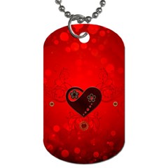 Wonderful Heart On Vintage Background Dog Tag (one Side) by FantasyWorld7