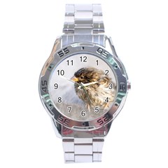 Funny Wet Sparrow Bird Stainless Steel Analogue Watch by FunnyCow