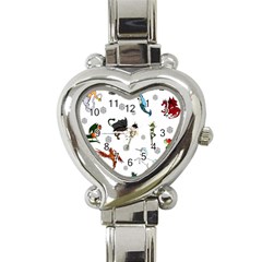 Dundgeon And Dragons Dice And Creatures Heart Italian Charm Watch by IIPhotographyAndDesigns