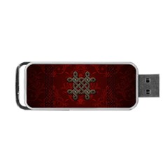 Decorative Celtic Knot On Dark Vintage Background Portable Usb Flash (one Side) by FantasyWorld7