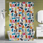 Funny Cute Colorful Cats Pattern Shower Curtain 48  x 72  (Small)  Curtain(48  X 72 ) - 42.18 x64.8  Curtain(48  X 72 )