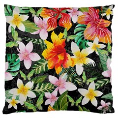 Tropical Flowers Butterflies 1 Standard Flano Cushion Case (two Sides) by EDDArt