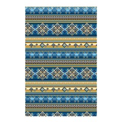 Vintage Border Wallpaper Pattern Blue Gold Shower Curtain 48  X 72  (small)  by EDDArt