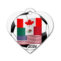 United Football Championship Hosting 2026 Soccer Ball Logo Canada Mexico Usa Dog Tag Heart (one Side) by yoursparklingshop