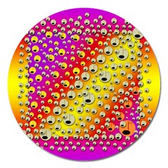 Festive Music Tribute In Rainbows Magnet 5  (round) by pepitasart