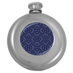 Modern Orante Pattern Round Hip Flask (5 oz) Front