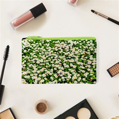 Green Field Of White Daisy Flowers Cosmetic Bag (xs) by FunnyCow