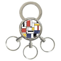 Abstract Art Of Avant Garde 3-ring Key Chains by FunnyCow
