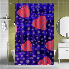 Underwater Pink Hearts Shower Curtain 48  X 72  (small)  by snowwhitegirl